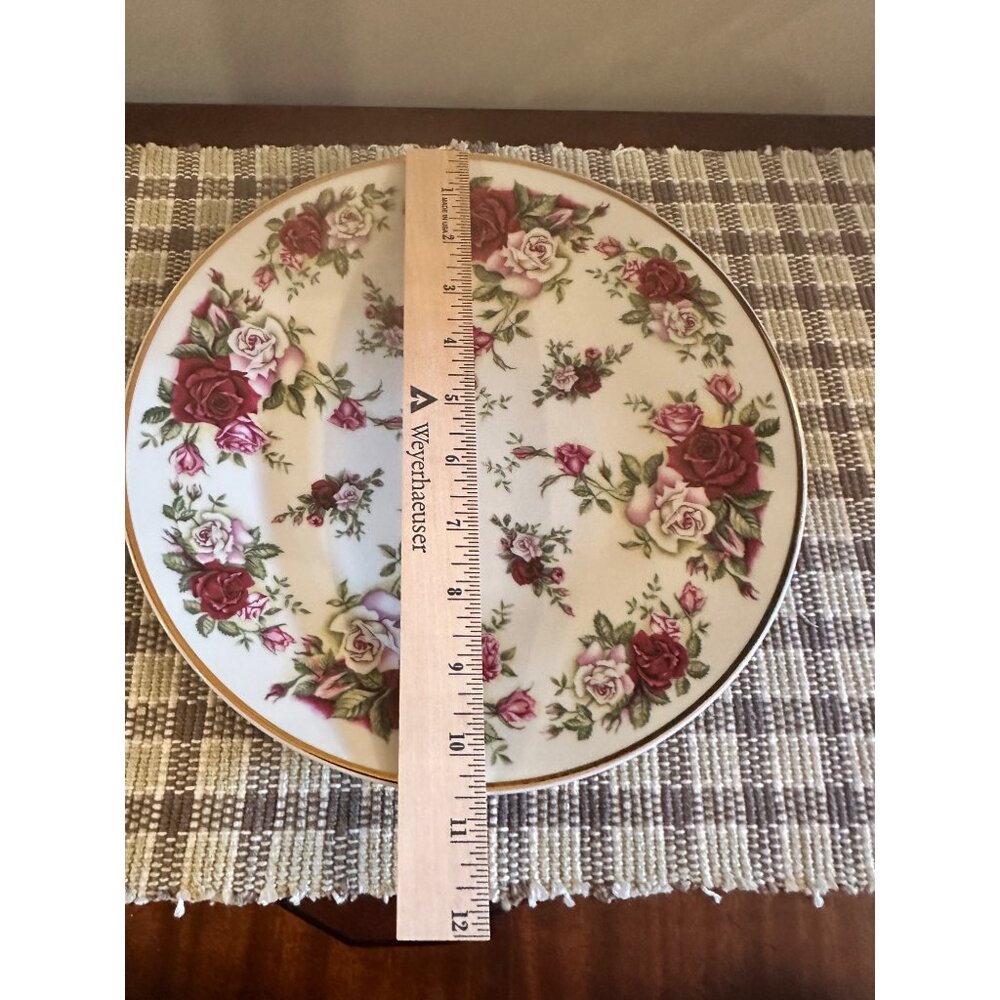 Decorative Baum Bros Formalities Victorian Rose Cake Plate & Server Set Bohemian - Picture 10 of 10